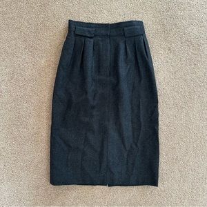 Vintage Grey Wool Pencil Skirt